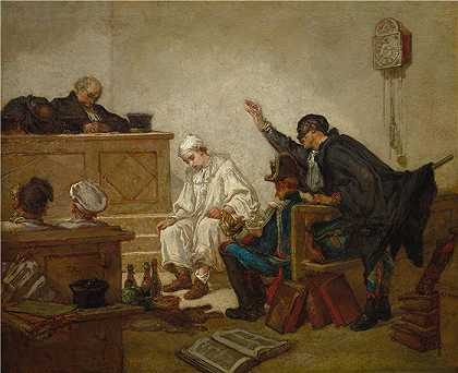 托马斯·库图尔（Thomas Couture，法国画家）-(刑事法庭的皮埃罗（c. 1864-1870）)