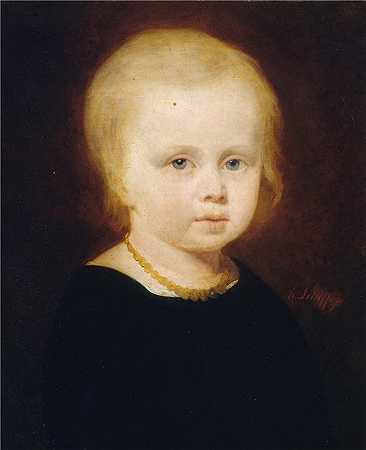 亨德里克·谢弗（Hendrik Scheffer，法国画家）-(婴儿肖像（19 世纪）)