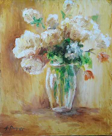 赫尔曼·伯格曼（Herman Bergman）的( 白色的花)