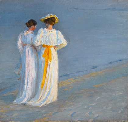 佩德·瑟夫林·柯罗耶（Peder Severin Krøyer）的(海滩上)作品赏析