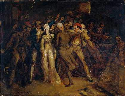 亨德里克·谢弗（Hendrik Scheffer，法国画家）-(夏洛特·科戴逮捕 (1830))