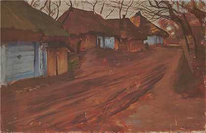沃兹米日·泰特马耶（Włodzimierz Tetmajer，波兰画家）-(通往村庄的道路（1911）)