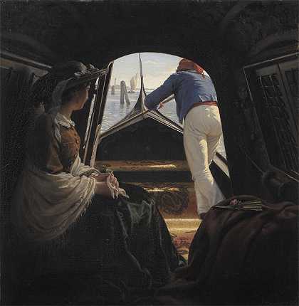 朱利叶斯·埃克斯纳 (Julius Exner，丹麦画家)作品-贡多拉 (1859)