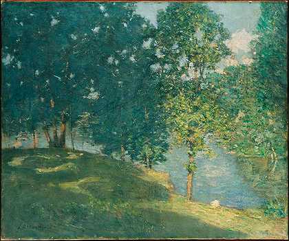 朱利安·奥尔登·威尔（Julian Alden Weir，美国画家）-(池塘边的下午)