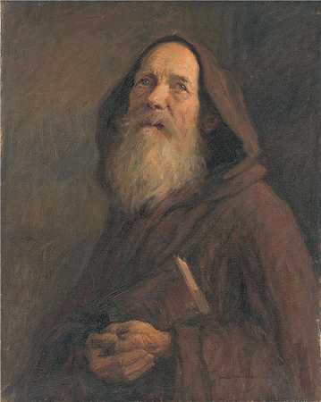 埃莱米尔·哈拉斯-赫拉迪尔（Elemír Halász-Hradil，捷克画家）-(僧侣的研究（1899）)