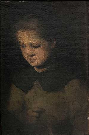 奥古斯丁·泰奥杜勒·里博特（Augustin Théodule Ribot，法国画家 ）作品-(灰衣少女)