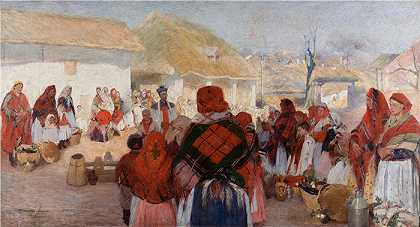 沃兹米日·泰特马耶（Włodzimierz Tetmajer，波兰画家）-(复活节食物的祝福（1897）)