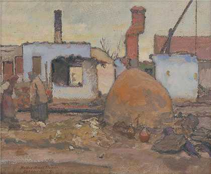埃莱米尔·哈拉斯-赫拉迪尔（Elemír Halász-Hradil，捷克画家）-(前线通过后 (1916))