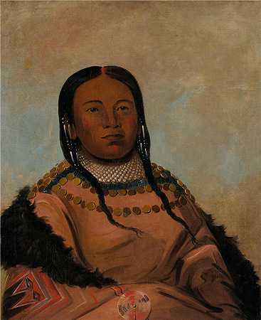 乔治·卡特林 (George Catlin,美国画家)作品-(黑岩之女（1832 年）)