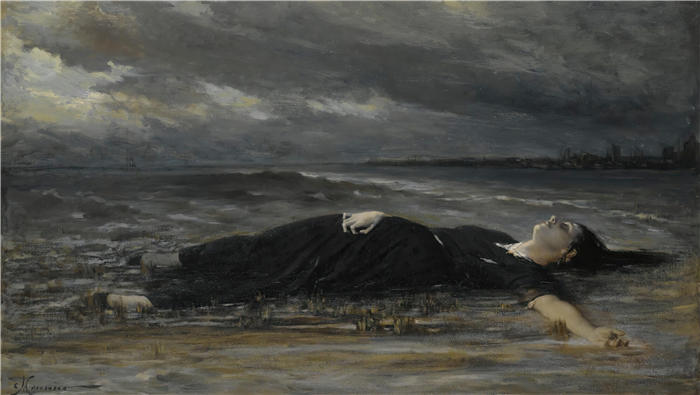 康斯坦丁·默尼耶 Constantin Meunier，比利时画家）高清作品-《奥菲莉》