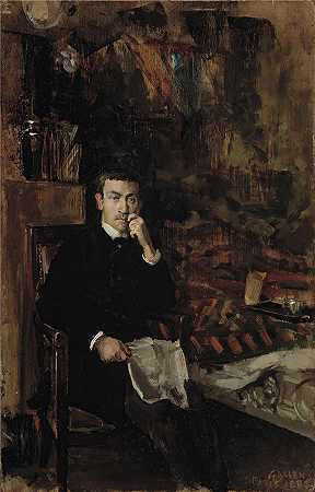 阿克塞利·加伦-卡莱拉（Akseli Gallen-Kallela，芬兰画家）-(挪威艺术家 CA Dørnberger 的肖像（1888 年）)