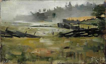 阿克塞利·加伦-卡莱拉（Akseli Gallen-Kallela，芬兰画家）-(朦胧的风景 (1884))
