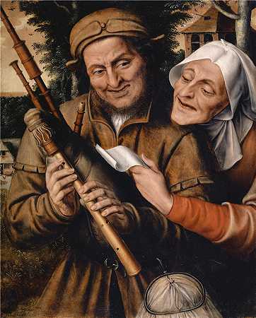 扬·马西斯（ 佛兰芒，Jan Massys）-制作音乐的情侣 (1565)