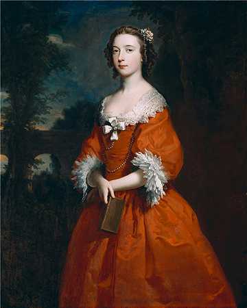 约瑟夫·海默（Joseph Highmore，英国画家）作品-(汉密尔顿小姐（约 1735 至 1745 年间）)