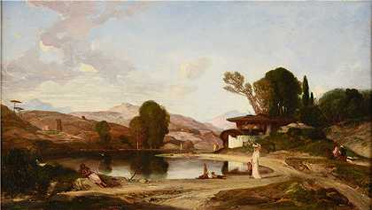 亚历山大·加布里埃尔·尚（Alexandre-Gabriel Decamps,法国画家）作品-亚洲土耳其纪念品（士麦那周边地区）（1840 年）