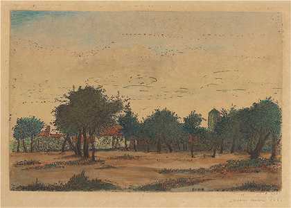 詹姆斯·恩索尔（James Ensor，比利时画家）-(果园 (1886))