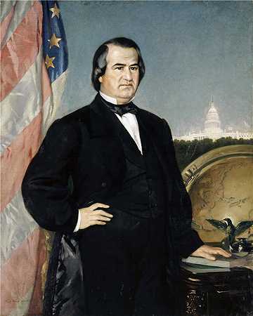 弗兰克·布赫瑟（Frank Buchser，瑞士画家）-(美国总统安德鲁·约翰逊的肖像（1866 年）)