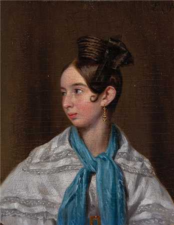克里斯托费尔·皮尔森(Pieter Christoffel Wonder，荷兰画家)-(Elisa Pearson 球员（约 1837 年）)