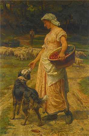 弗雷德里克·摩根（Frederick Morgan，英，1847 – 1927）作品-牧羊女