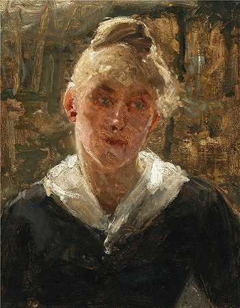 布朗西亚·科勒-皮内尔（Broncia Koller-Pinell，奥地利，1863-1934 年）作品-女人的肖像（约 1905 年）