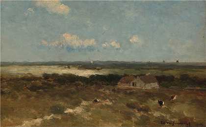 约翰·亨德里克·魏森布鲁赫（Johan Hendrik Weissenbruch，荷兰，1824 – 1903 年）作品-沙丘景观 (1870 – 1896)