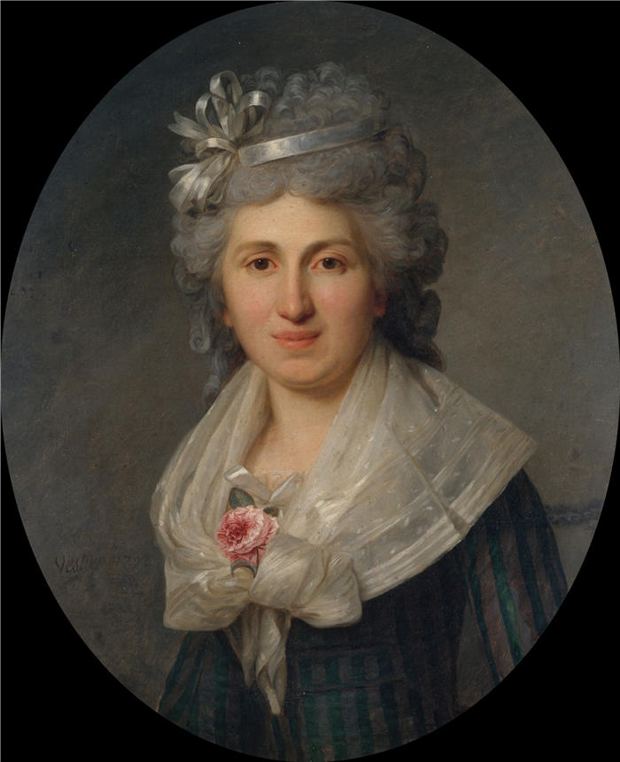 安托万·韦斯蒂尔 Antoine Vestier）作品-一个女人的肖像 1792）