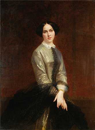 阿道夫·伊冯（Adolphe Yvon,法国）-(一个年轻女子的肖像)（1850）