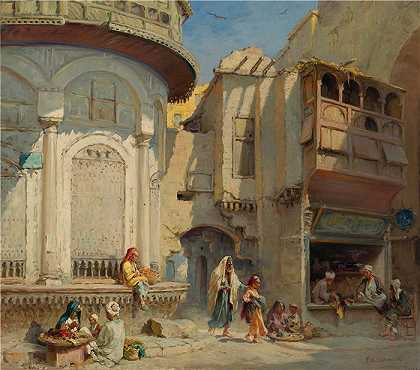 弗兰斯·威廉·奥德马克（Frans Wilhelm Odelmark）作品-开罗的一个下午