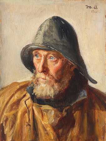 迈克尔·安彻（Michael Ancher）-一位渔夫的肖像 油画作品