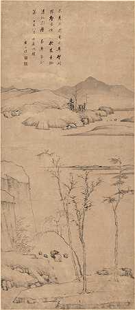 清 查士标 (山水) 纸本作品 47.7×108.8