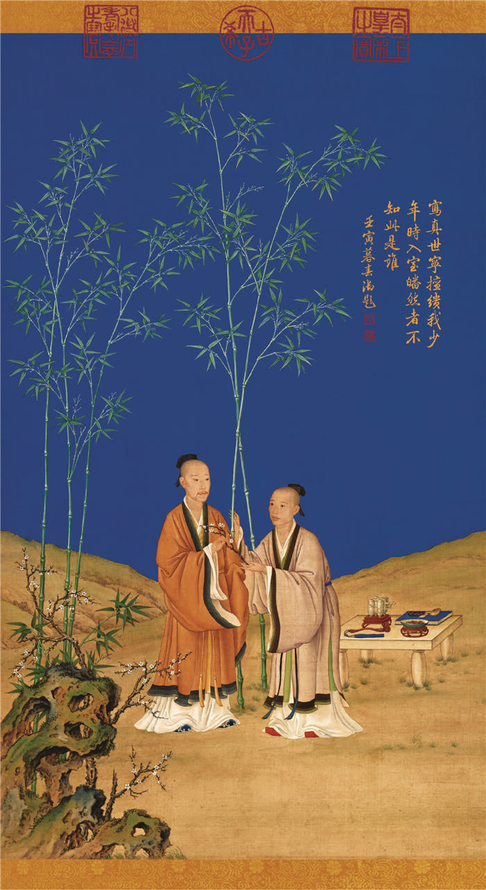 清 郎世宁 (平安春信图)(立轴)绢本作品 126×68