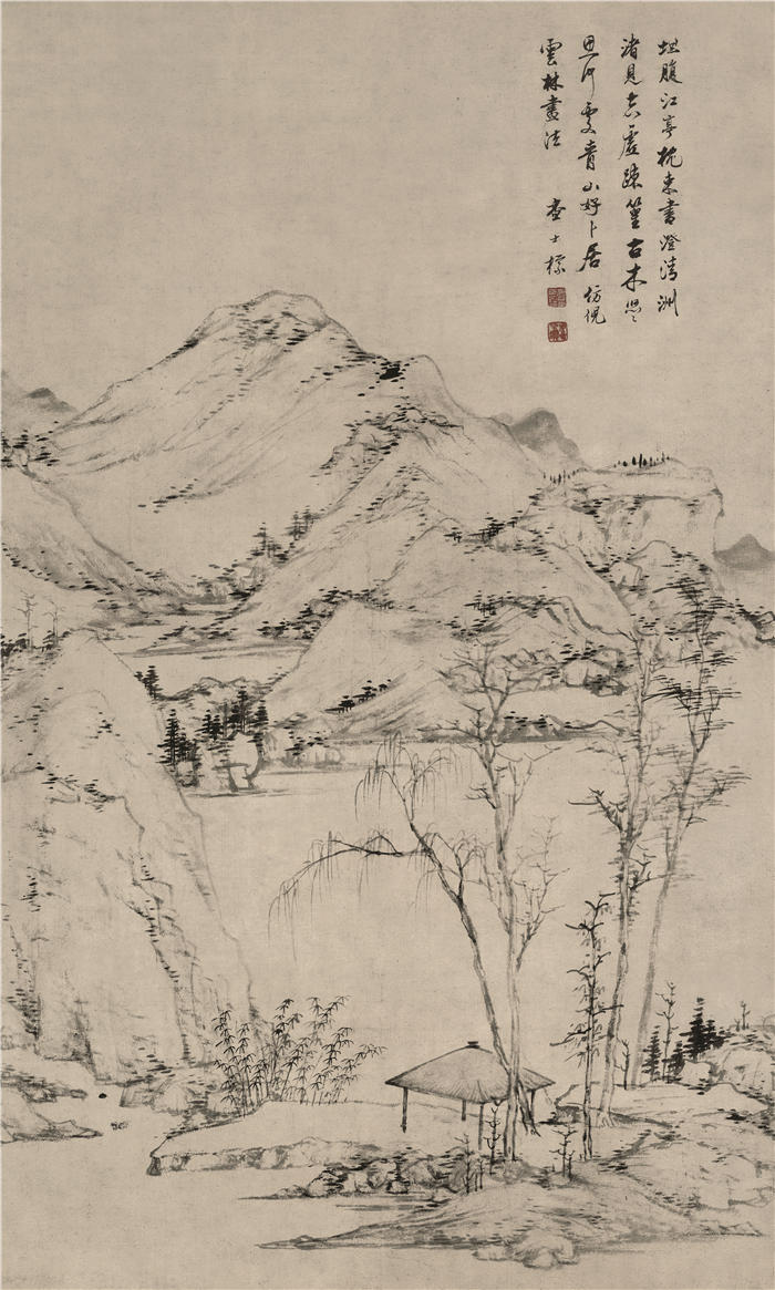 清 查士标 (青山卞居轴)作品 91.5×55.4