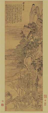 清-恽寿平-(晴川揽胜图)立轴绢本-112×39．