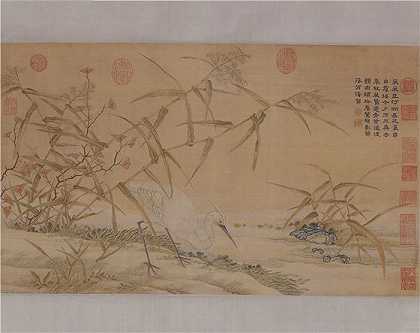 清乾隆 (缂丝乾隆御制诗鹭立芦汀图轴) 40×67 北京故宫