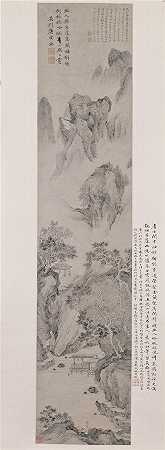明 唐寅 (幽人燕坐图轴)纸本 120.3×25.8