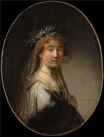 伦勃朗·范·瑞恩 (Rembrandt van Rijn，荷兰 ) 的(年轻的女孩)036