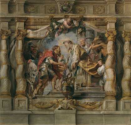彼得·保罗·鲁本斯（ Peter Paul Rubens）-(高台上的皇帝和将军)（391）