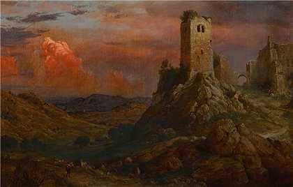 弗雷德里克·埃德温·丘奇（Frederic Edwin Church，美国画家）-(意大利的守望台（1873 年）)