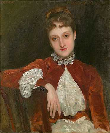 约翰·辛格·萨金特 (John Singer Sargent，美国画家)作品-查尔斯·迪林夫人 (Marion Denison Whipple) (1888)