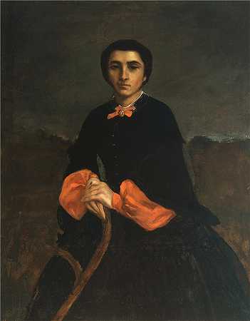 古斯塔夫·库尔贝（Gustave Courbet，法国画家）-(女人的肖像)，朱丽叶·库尔贝 (Juliette Courbet)（1860 年）