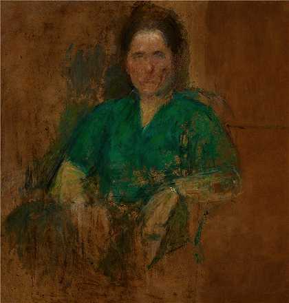 奥尔加·博兹南斯卡 (Olga Boznańska，波兰画家)-女性形象素描（1930 年）