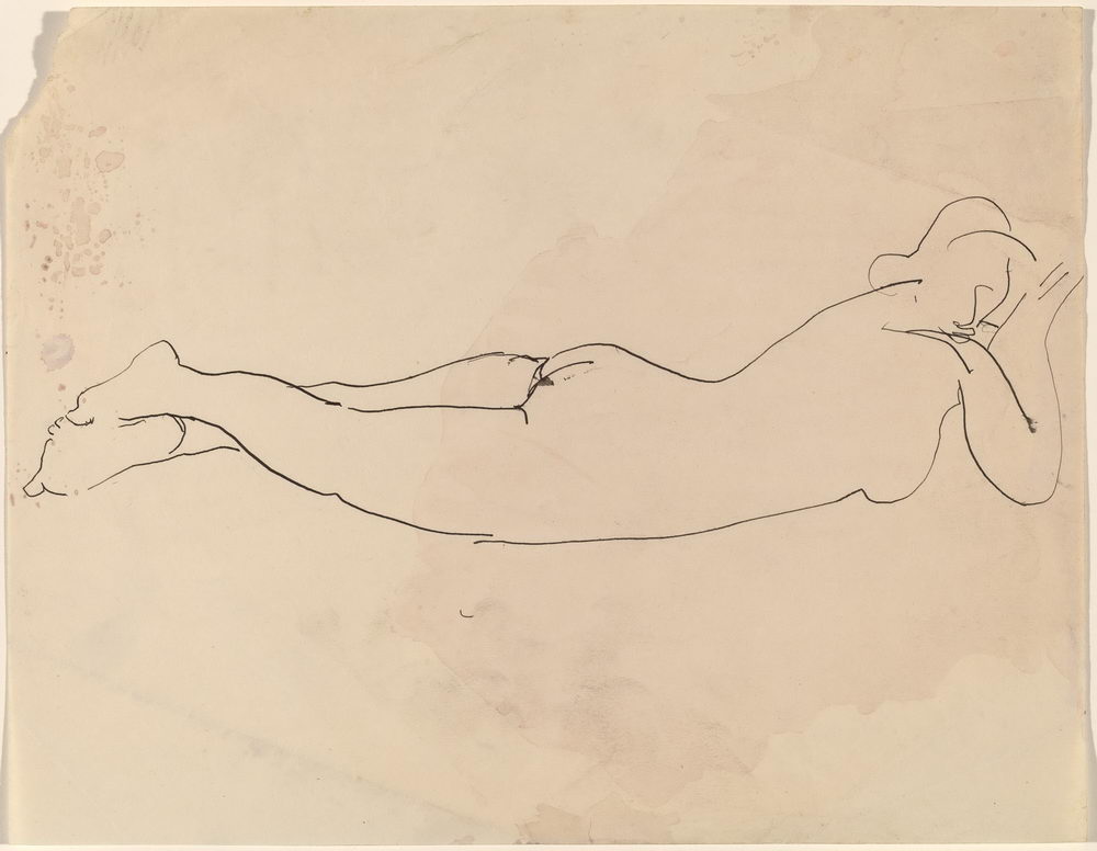 原版画库-Female Nude Lying on Stomach-68675
