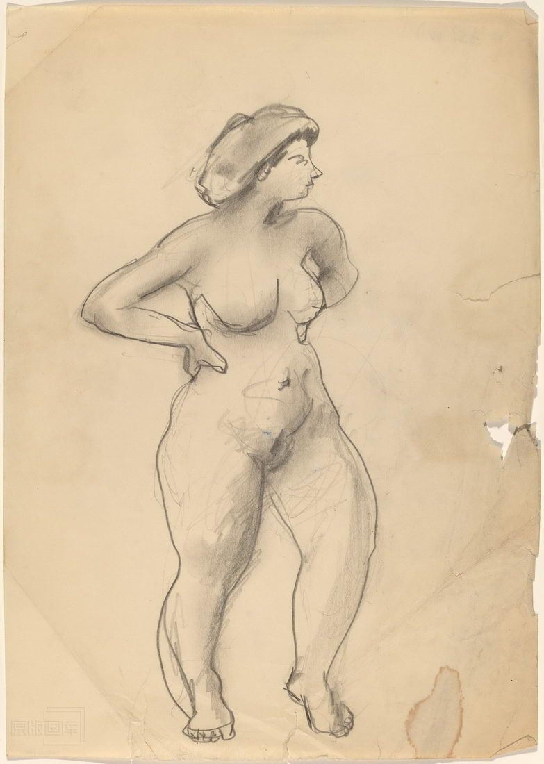 原版画库-Standing Female Nude Facing Right-69148