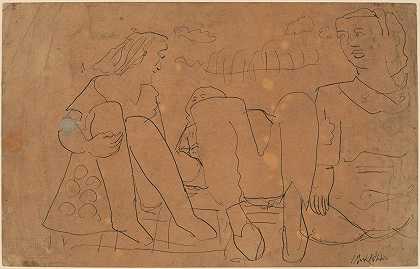 Three Figures Seated on a Blanket691294000*2568px
