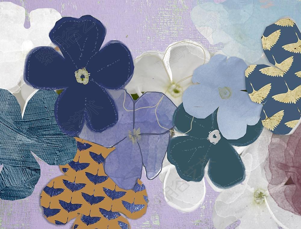 Blue Flower Collage