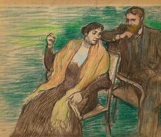 素描MR。和路易斯夫人`Esquisse pour un portrait de M. et Mme. Louis Rouart (1904) by Edgar Degas