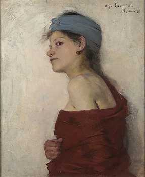 妇女的画象 – 吉普赛妇女`Portrait of a Woman – Gypsy Woman (1888) by Olga Boznanska