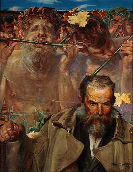 一首歌的故事 – 亚当asnyk的肖像`Story of a Song – Portrait of Adam Asnyk (1899) by Jacek Malczewski